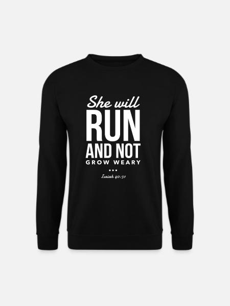 Christliches Design Bibelverslauf Nicht müde werden - Unisex Pullover - Schwarz