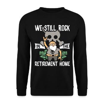 Retirement Home Rocker Grandpa Rockeropa Papa Rock Age - Unisex Sweatshirt - black - Front - Alina (178cm) & Michal (187cm)