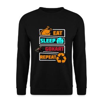 Eat Sleep Go Kart Go-kart Repeat Cart Racing Kids - Unisex Sweatshirt - black - Front - Alina (178cm) & Michal (187cm)