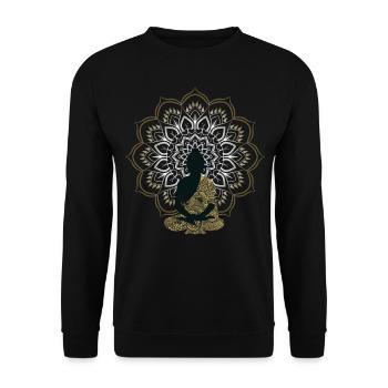 Bouddha Mandala Yoga Bouddhisme - Sweat-shirt Unisexe - noir - Devant - Alina (178cm) & Michal (187cm)