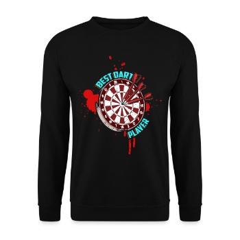 Bester Dartspieler Darter Dart Spieler 180 Darts - Unisex Pullover - Schwarz - Vorne - Alina (178cm) & Michal (187cm)