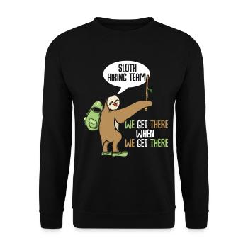 Sloth Hiking Team Hikers Hiking Hiking Shirt - Unisex Sweatshirt - black - Front - Alina (178cm) & Michal (187cm)