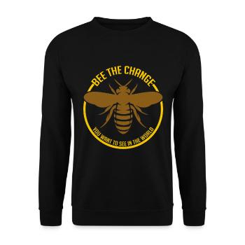 Sei Der Positive Einfluss Für Die Umwelt Bienen - Unisex Pullover - Schwarz - Vorne - Alina (178cm) & Michal (187cm)