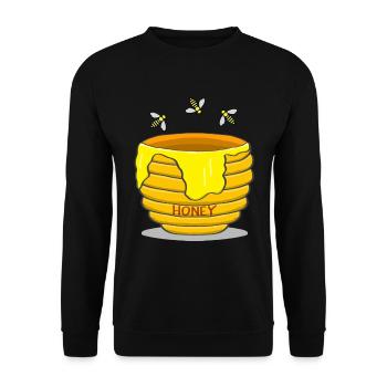 Pot de miel avec des abeilles - Sweat-shirt Unisexe - noir - Devant - Alina (178cm) & Michal (187cm)
