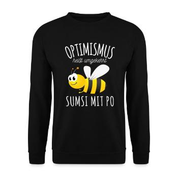 Optimismus Sumsi mit Po Imker Bienen Hummel Honig - Unisex Pullover - Schwarz - Vorne - Alina (178cm) & Michal (187cm)