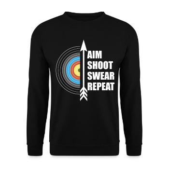 Bogenschießen Sport - Unisex Pullover - Schwarz - Vorne - Alina (178cm) & Michal (187cm)
