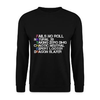 Tabletop Vater RPG - Unisex Pullover - Schwarz - Vorne - Alina (178cm) & Michal (187cm)