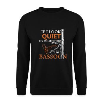 Fagott Musikinstrument Musik Musiker Geschenk - Unisex Pullover - Schwarz - Vorne - Alina (178cm) & Michal (187cm)