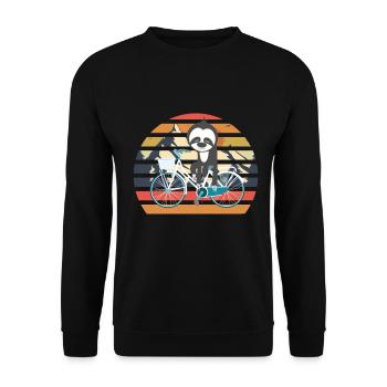 Faultier Fahrrad - Unisex Pullover - Schwarz - Vorne - Alina (178cm) & Michal (187cm)
