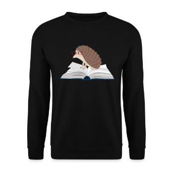 Igel Buch Süß Lesen Tierliebe Igelmama Geschenk - Unisex Sweatshirt - black - Front - Alina (178cm) & Michal (187cm)