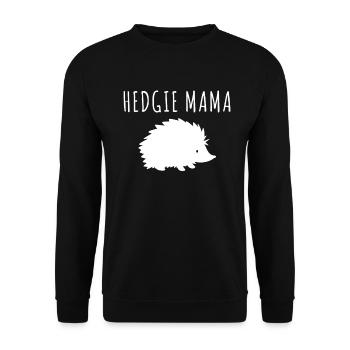 Hedgie Mama Igel Süß Tierliebe Niedlich Wildtier - Unisex Pullover - Schwarz - Vorne - Alina (178cm) & Michal (187cm)