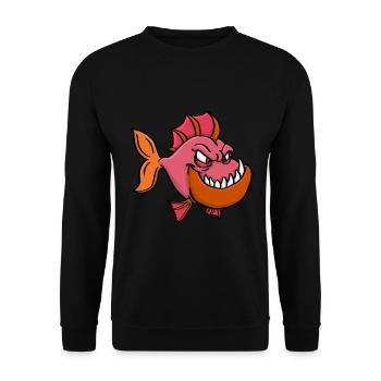 Piranha prédateur - Sweat-shirt Unisexe - noir - Devant - Alina (178cm) & Michal (187cm)