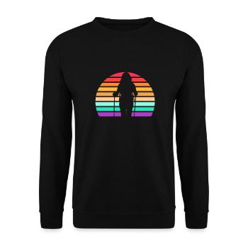 Marche nordique sport rétro - Sweat-shirt Unisexe - noir - Devant - Alina (178cm) & Michal (187cm)