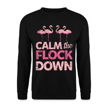 flamant - Sweat-shirt Unisexe - noir - Devant - Alina (178cm) & Michal (187cm)