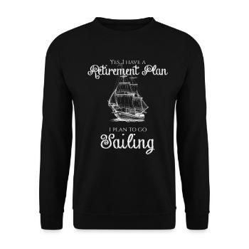 Retirement sailing sailing ship pension sailor gift - Unisex Sweatshirt - black - Front - Alina (178cm) & Michal (187cm)