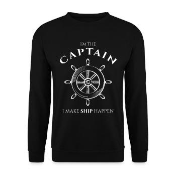 I Am The Captain - Sailing Sailboat Gift - Unisex Sweatshirt - black - Front - Alina (178cm) & Michal (187cm)