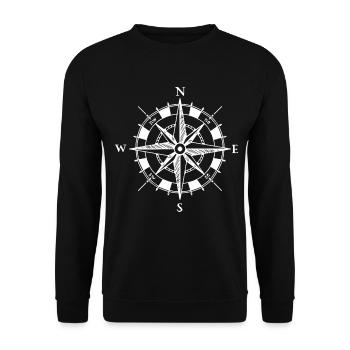Sailing compass - sailboat sailor ocean gift - Unisex Sweatshirt - black - Front - Alina (178cm) & Michal (187cm)
