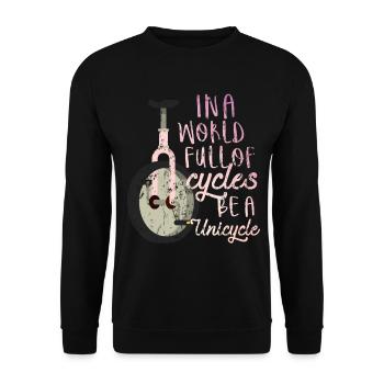 Fahrrad Einrad - Sweat-shirt Unisexe - noir - Devant - Alina (178cm) & Michal (187cm)