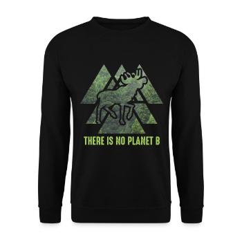 Il n’y a pas de planète B - NO PLANET B Cerf - Sweat-shirt Unisexe - noir - Devant - Alina (178cm) & Michal (187cm)