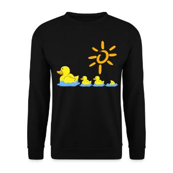Duck Family Rubber Duck Bathing Duck - Unisex Sweatshirt - black - Front - Alina (178cm) & Michal (187cm)