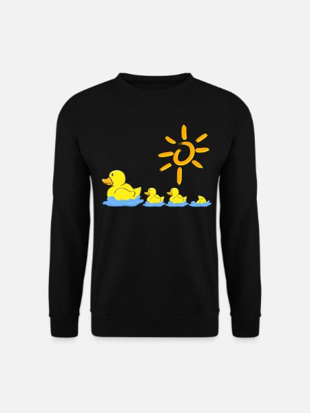 Entenfamilie Gummienten Badeente - Unisex Pullover - Schwarz