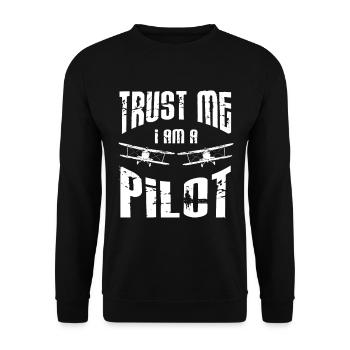Pilot - Croyez-moi, je suis un pilote - Sweat-shirt Unisexe - noir - Devant - Alina (178cm) & Michal (187cm)
