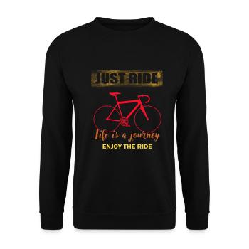 Fahrrad Mountain Bike Drahtesel Sport Geschenk - Unisex Pullover - Schwarz - Vorne - Alina (178cm) & Michal (187cm)