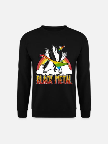 Black Metal Deathmetal Metalcore Rocker Unicorn - Unisex Pullover - Schwarz