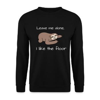 Lustiges, faules, aber süßes T-Shirt-Design Ich mag das - Unisex Pullover - Schwarz - Vorne - Alina (178cm) & Michal (187cm)