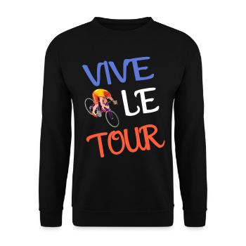 Vive Le Tour Cycling Race Lovers - Unisex Sweatshirt - black - Front - Alina (178cm) & Michal (187cm)