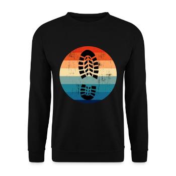 Randonnée Randonnée Chaussure Retro Hiker Shoe Print - Sweat-shirt Unisexe - noir - Devant - Alina (178cm) & Michal (187cm)