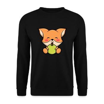 Cute Fox Sweet Fox Füchschen Graphics - Unisex Sweatshirt - black - Front - Alina (178cm) & Michal (187cm)