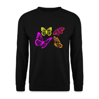 Butterflies Schmetterlinge - Unisex Pullover - Schwarz - Vorne - Alina (178cm) & Michal (187cm)