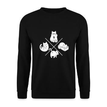 Four Funny Cats Gift for Cats Holder - Unisex Sweatshirt - black - Front - Alina (178cm) & Michal (187cm)