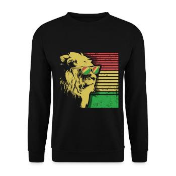 Rasta Lion Lion Reggae Rastafari lunettes de soleil - Sweat-shirt Unisexe - noir - Devant - Alina (178cm) & Michal (187cm)