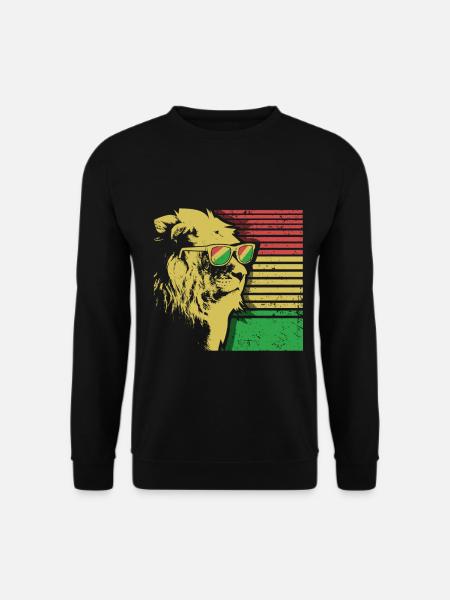 Rasta Lion Löwe Reggae Rastafari Sonnenbrille - Unisex Pullover - Schwarz