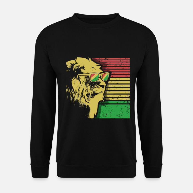 Rasta Lion Löwe Reggae Rastafari Sonnenbrille - Unisex Pullover - Schwarz