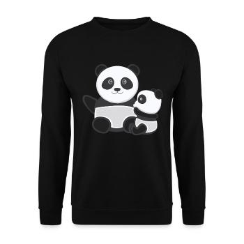 Babypanda Bébé Pandas Frères et sœurs Petit Grand - Sweat-shirt Unisexe - noir - Devant - Alina (178cm) & Michal (187cm)