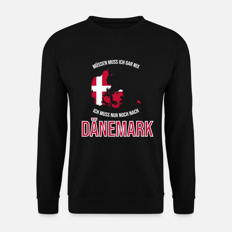 Ich muss nur noch nach Dänemark Geschenk Sommer - Unisex Pullover - Schwarz