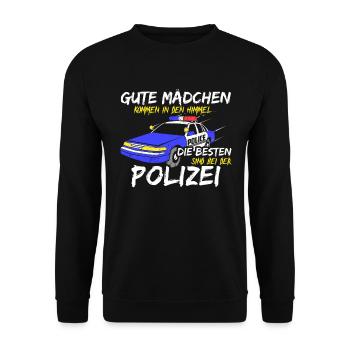 The best girls are police at the police - Unisex Sweatshirt - black - Front - Alina (178cm) & Michal (187cm)
