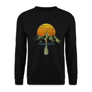 Coucher de soleil Montagnes Pagaie Canoë - Sweat-shirt Unisexe - noir - Devant - Alina (178cm) & Michal (187cm)