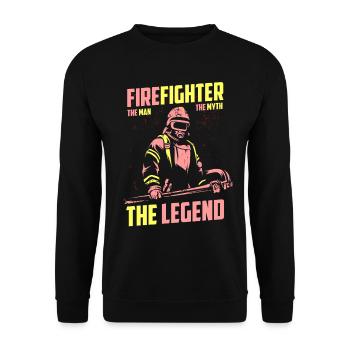 Feuerwehr Mann Der Mann Der Mythos Die Legende - Unisex Pullover - Schwarz - Vorne - Alina (178cm) & Michal (187cm)