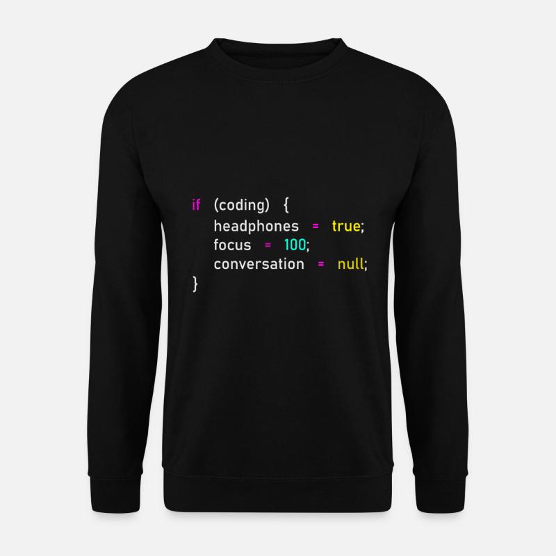 Programmieren Fokus Kopfhörer Tunnel - Unisex Pullover - Schwarz