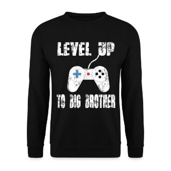 Bruder Level Up - Unisex Pullover - Schwarz - Vorne - Alina (178cm) & Michal (187cm)