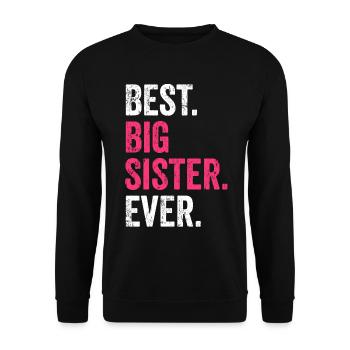 Große Schwester - Unisex Pullover - Schwarz - Vorne - Alina (178cm) & Michal (187cm)