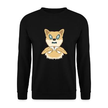Psy Dog Psytrance Animal Psychedelic Trip Trippen - Unisex Sweatshirt - black - Front - Alina (178cm) & Michal (187cm)