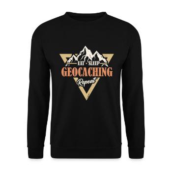 Mangez Sommeil Répétez Géocaching - Sweat-shirt Unisexe - noir - Devant - Alina (178cm) & Michal (187cm)