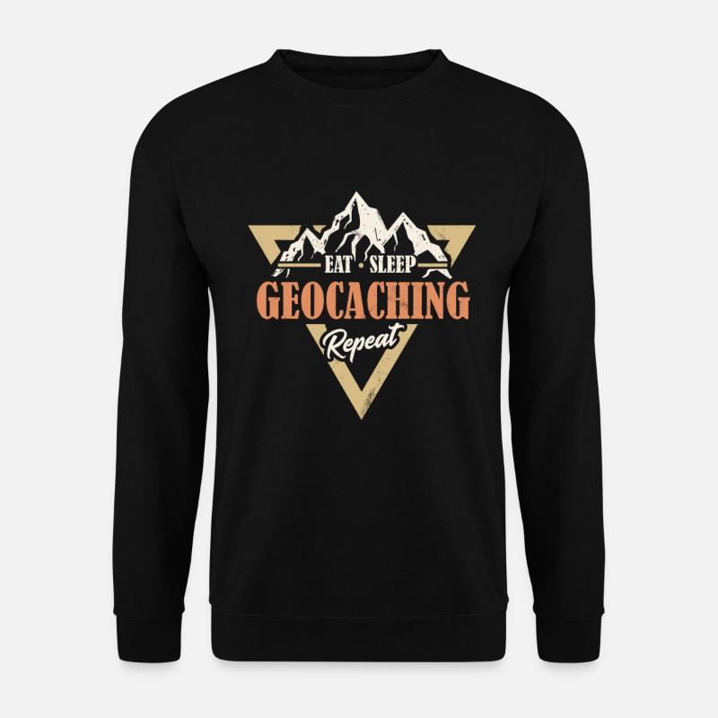 Eat Sleep Geocaching Repeat - Unisex Pullover - Schwarz