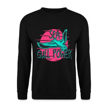 Seagull Lake Sea Coast - Unisex Sweatshirt - black - Front - Alina (178cm) & Michal (187cm)