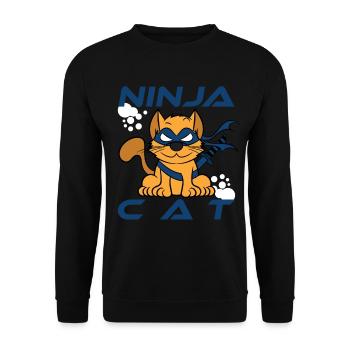« Ninja Cat Warrior » tee-shirt ninjainspired fait pour - Sweat-shirt Unisexe - noir - Devant - Alina (178cm) & Michal (187cm)